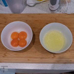 Egg yolks and white separated