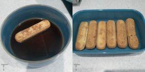 Mojar los bizcochos en cafe