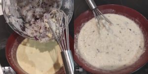 Mix the batter with the cod mixture in a bowl